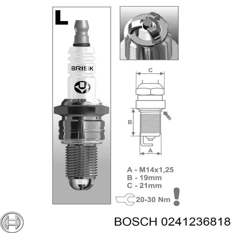 0241236818 Bosch Свіча запалювання