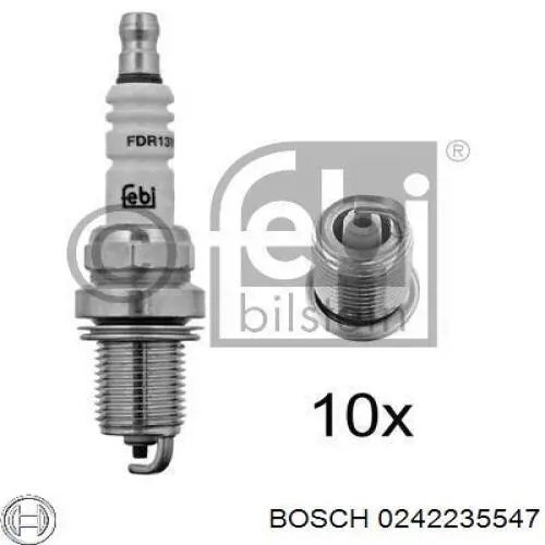 Свічки автомобільні Bosch 0242235547 ціна, від 2.81 USD