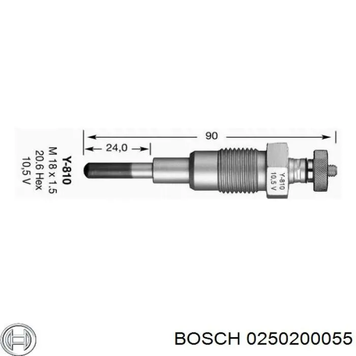 Свічка накалу 0250200055 Bosch