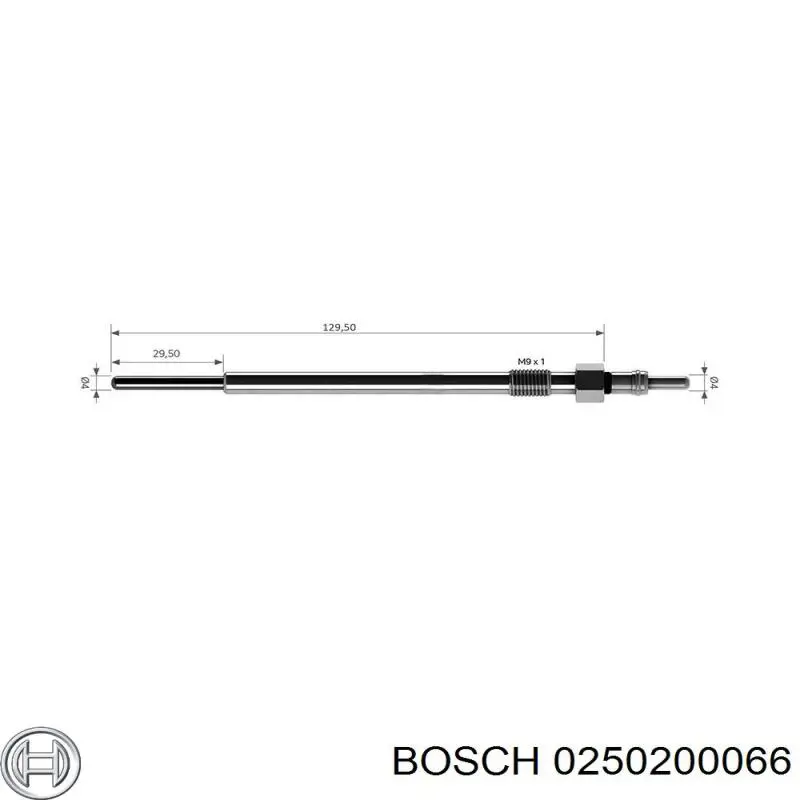 Свіча накалу Bosch 0250200066 ціна, від 5.86 USD