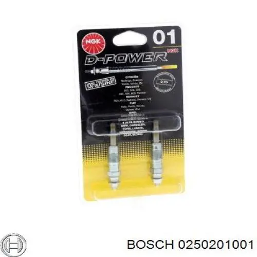 Свіча накалу Bosch 0250201001 ціна, від 4.92 USD