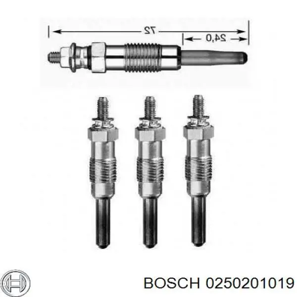 Свічка накалу 0250201019 Bosch