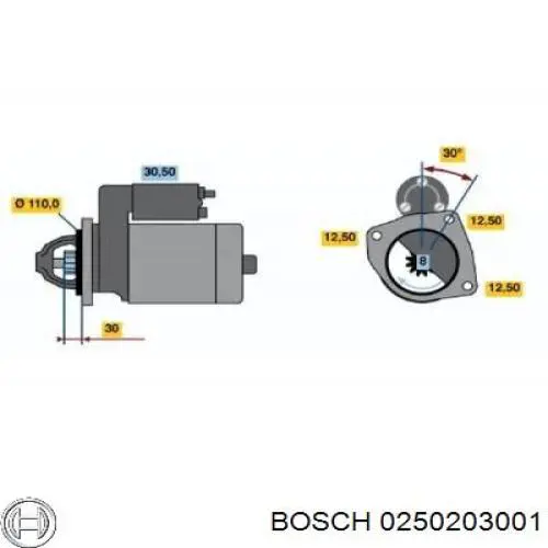 Купити 0250203001 Bosch Свічка накалу