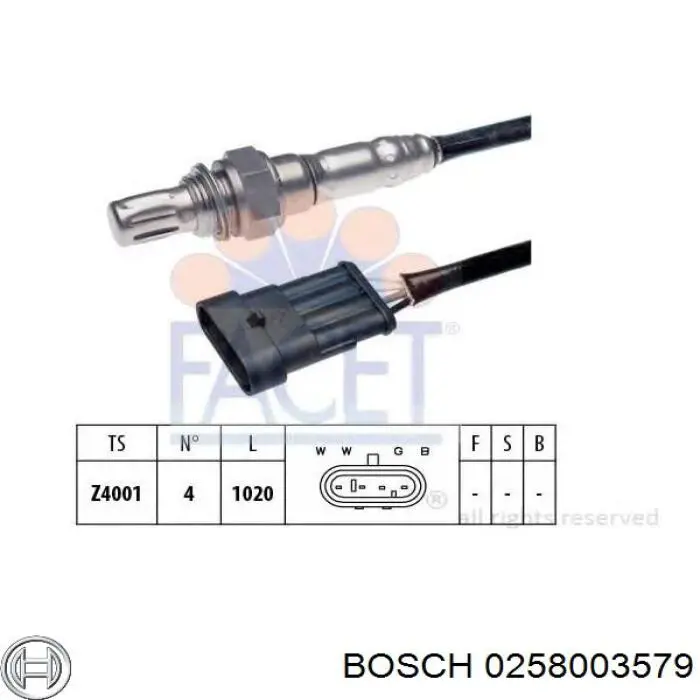 Лямбдазонд, датчик кисню після каталізатора Bosch 0258003579 ціна, від 50.05 USD