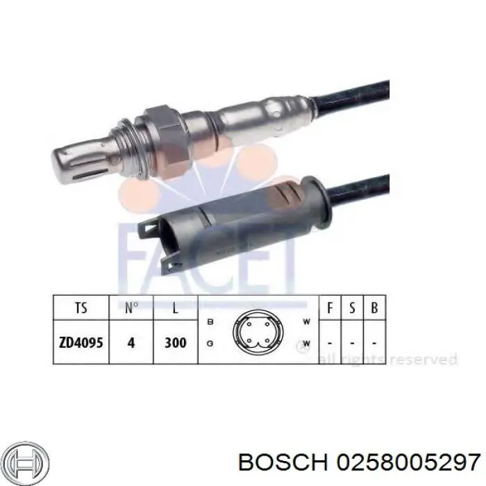 Купити 0258005297 Bosch Лямбда-зонд, датчик кисню після каталізатора