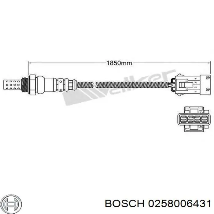 Лямбдазонд, датчик кисню після каталізатора Bosch 0258006431 ціна, від 55.44 USD