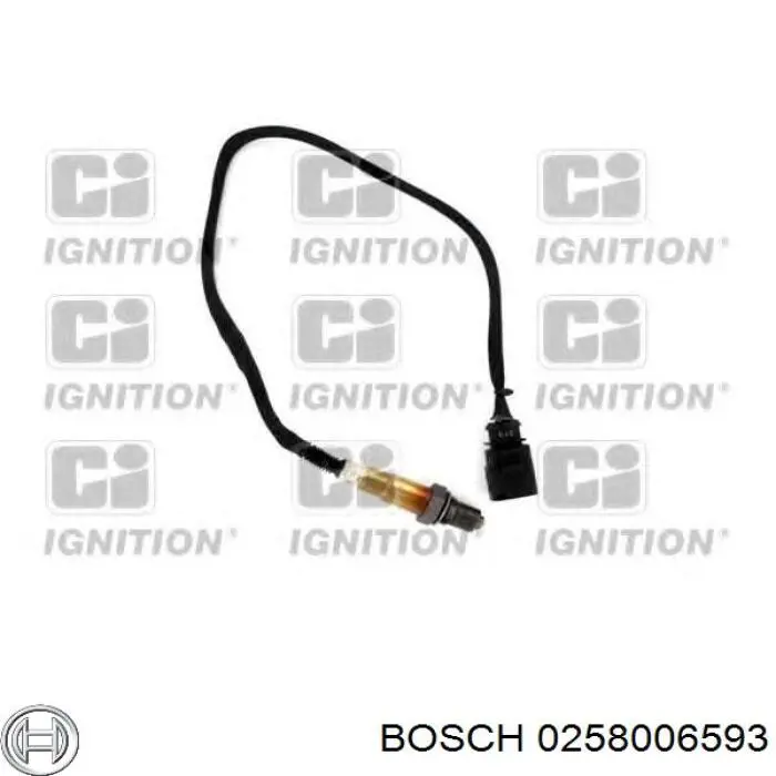 Купити 0258006593 Bosch Лямбда-зонд, датчик кисню після каталізатора