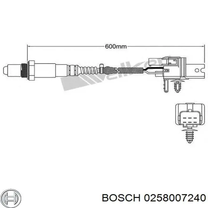 Лямбдазонд, датчик кисню до каталізатора 0258007240 Bosch