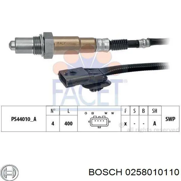 Лямбдазонд, датчик кисню до каталізатора Bosch 0258010110 ціна, від 64.43 USD