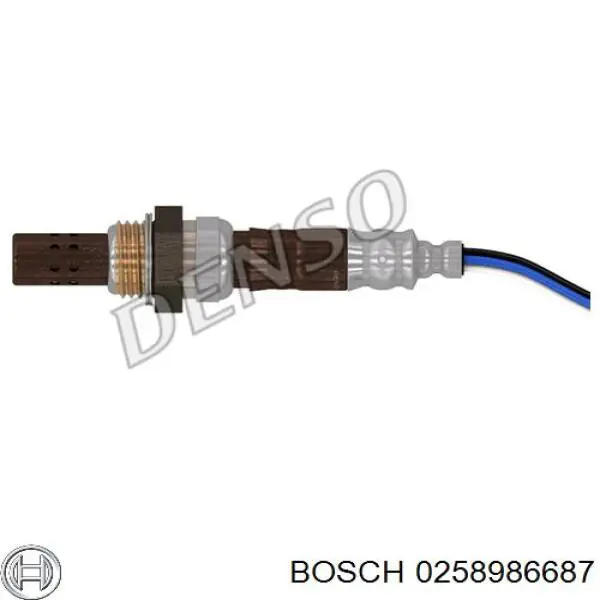 Лямбда-зонд, датчик кисню до каталізатора, правий 0258986687 Bosch