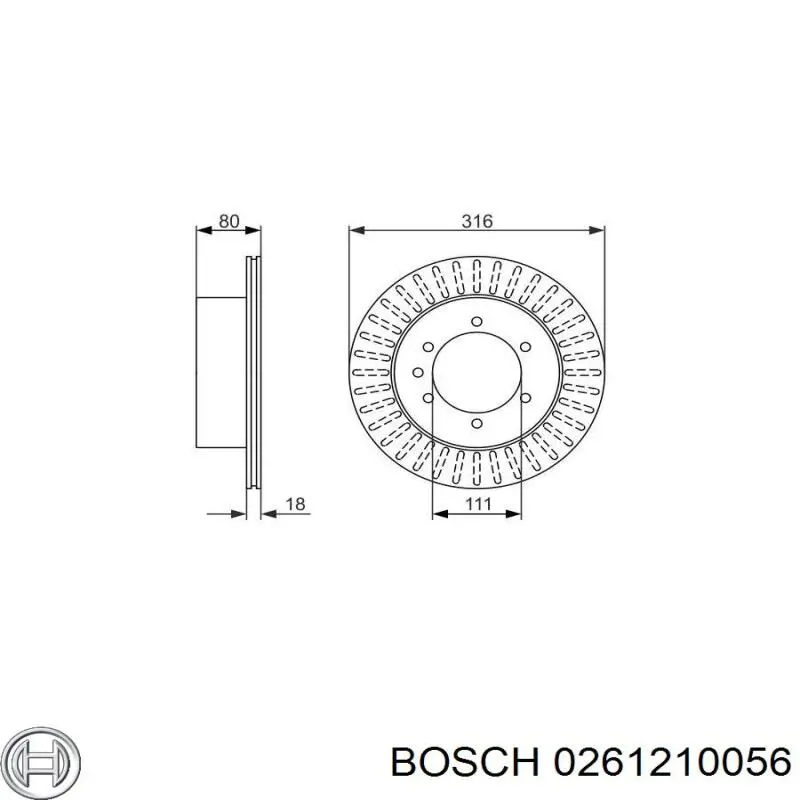 Купити 0261210056 Bosch Датчик положення (оборотів) коленвалу