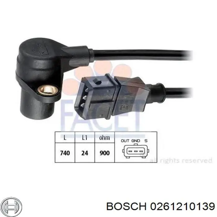 Датчик обертів колінвалу Bosch 0261210139 ціна, від 7.53 USD