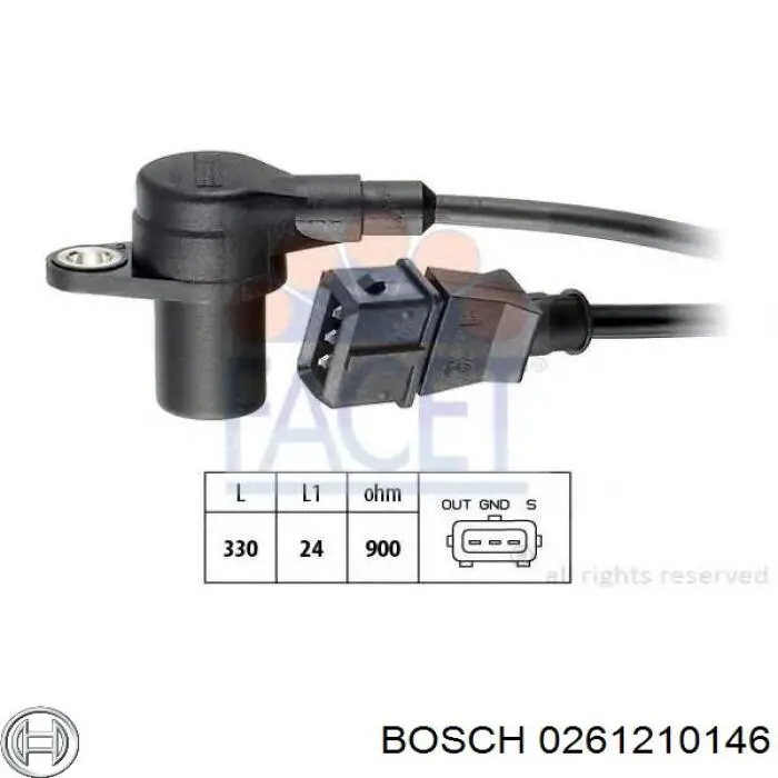 Датчик обертів колінвалу Bosch 0261210146 ціна, від 7.77 USD
