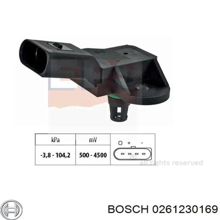 0261230169 Bosch датчик розрядження вакуумного підсилювача гальм