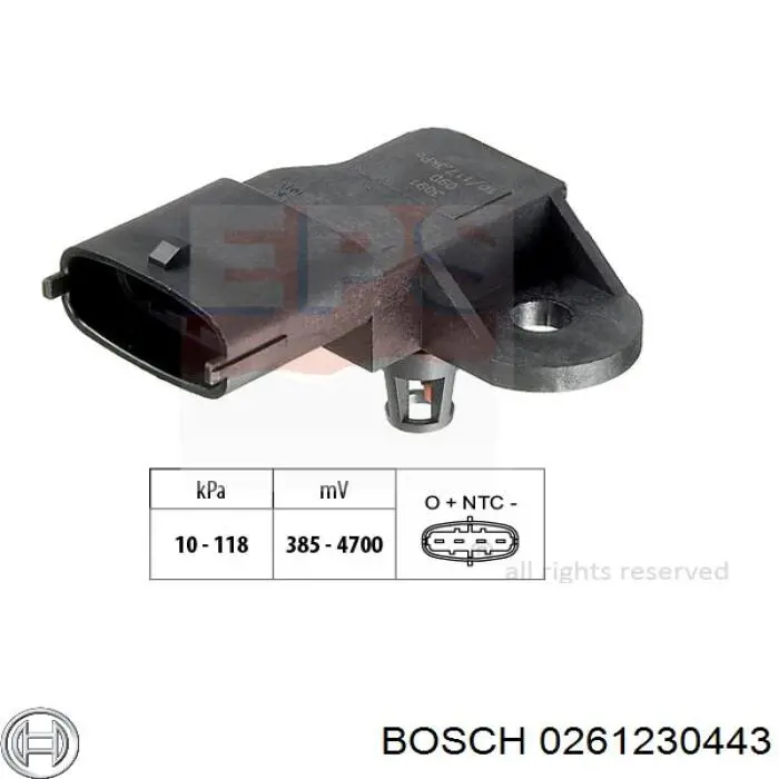 0261230443 Bosch Датчик наддува