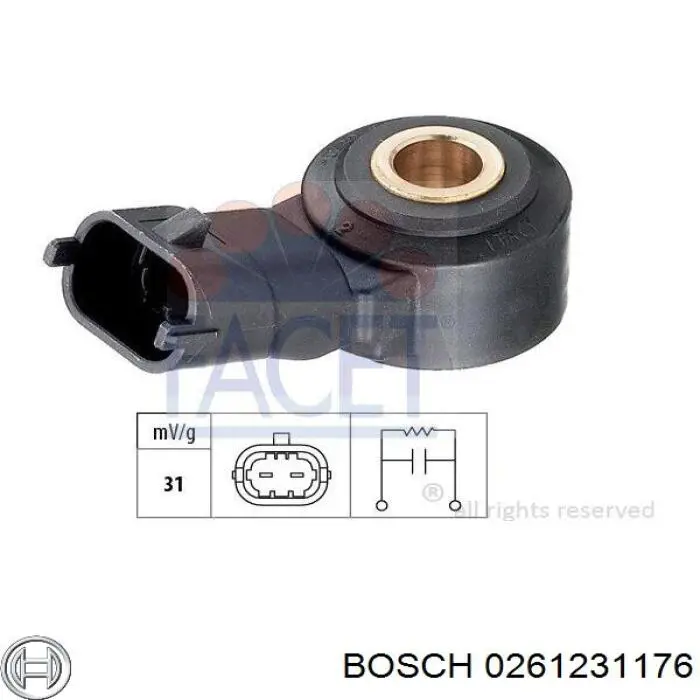 0261231176 Bosch Датчик детонації