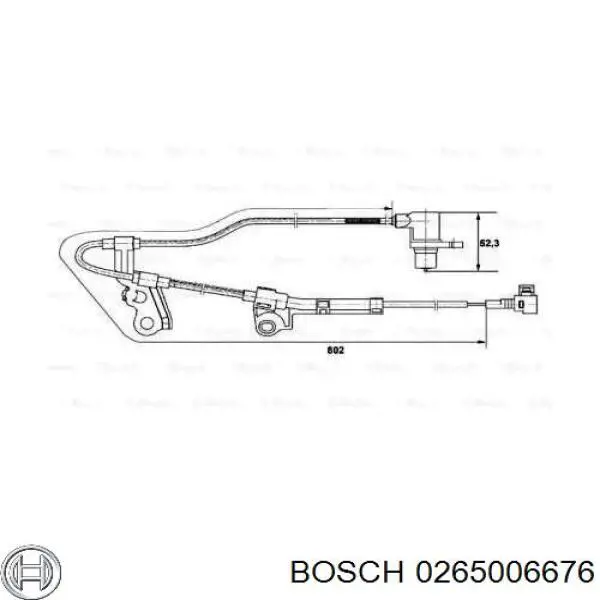 Датчик АБС (ABS) передній, лівий 0265006676 Bosch