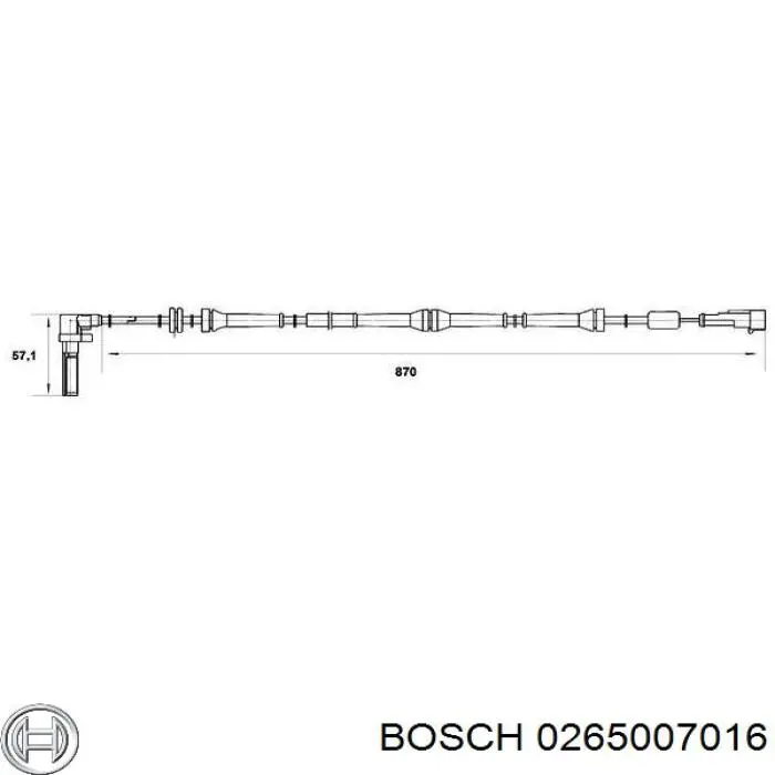 Датчик АБС (ABS) передній, лівий 0265007016 Bosch