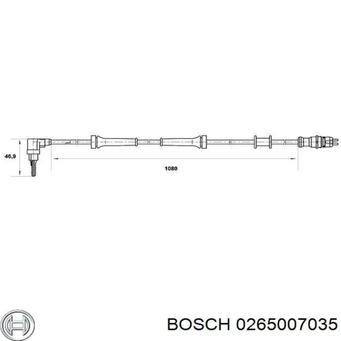 0265007035 Bosch датчик абс (abs передній)