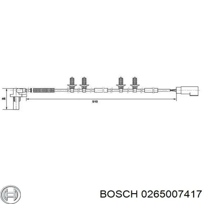 Датчик АБС задній лівий Bosch 0265007417 ціна, від 28.28 USD