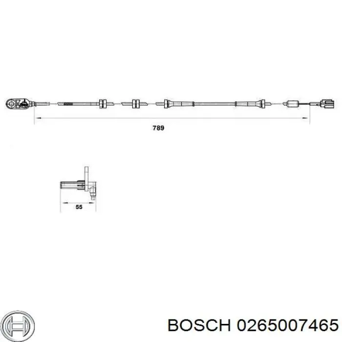 0265007465 Bosch датчик абс (abs задній, лівий)