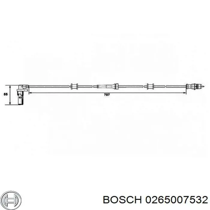 0265007532 Bosch датчик абс (abs задній, лівий)
