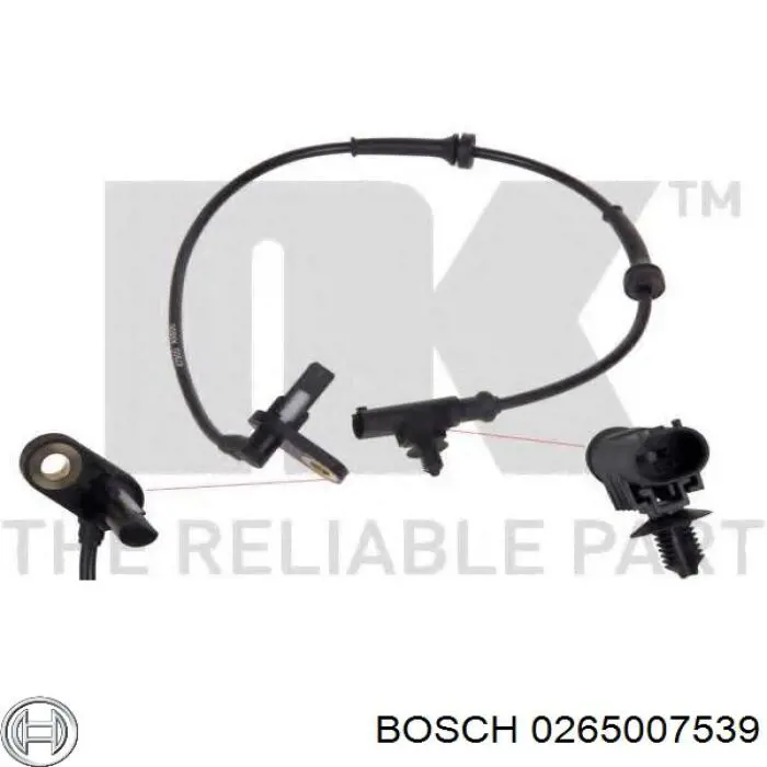 Датчик АБС (ABS) задній, правий 0265007539 Bosch