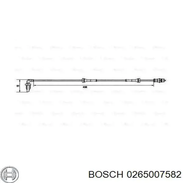 Датчик АБС (ABS) задній, правий 0265007582 Bosch