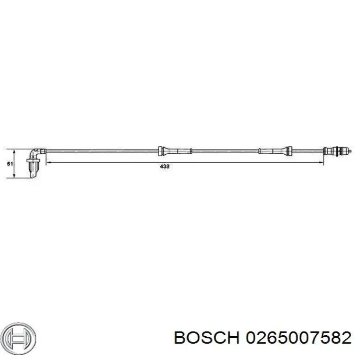 0265007582 Bosch датчик абс (abs задній, правий)