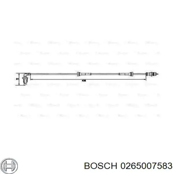 Купити 0265007583 Bosch Датчик АБС (ABS) задній, лівий