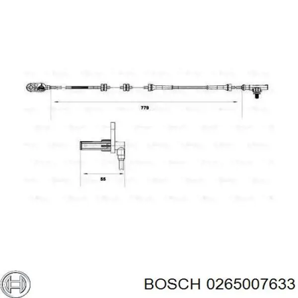 0265007633 Bosch Датчик ABS задній правий