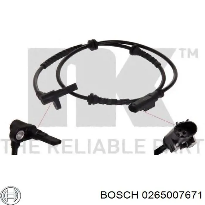 0265007671 Bosch датчик абс (abs передній)