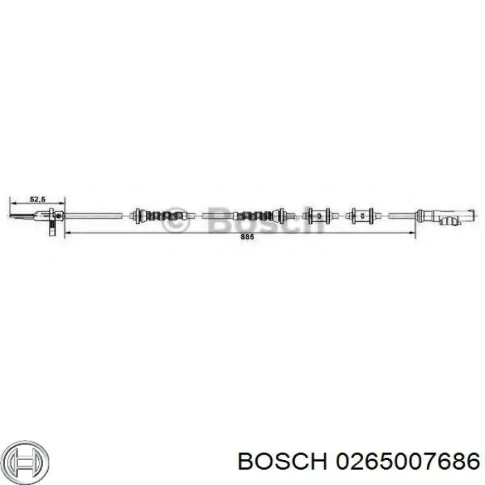 Датчик АБС (ABS) задній Bosch 0265007686