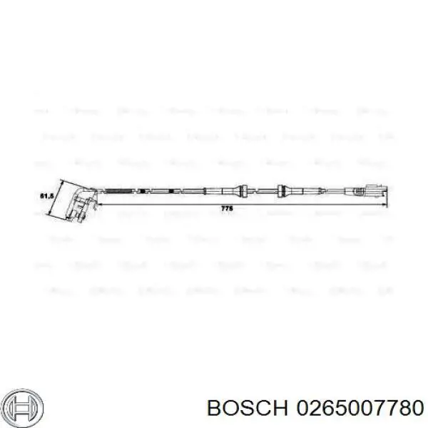 Датчик АБС (ABS) задній 0265007780 Bosch