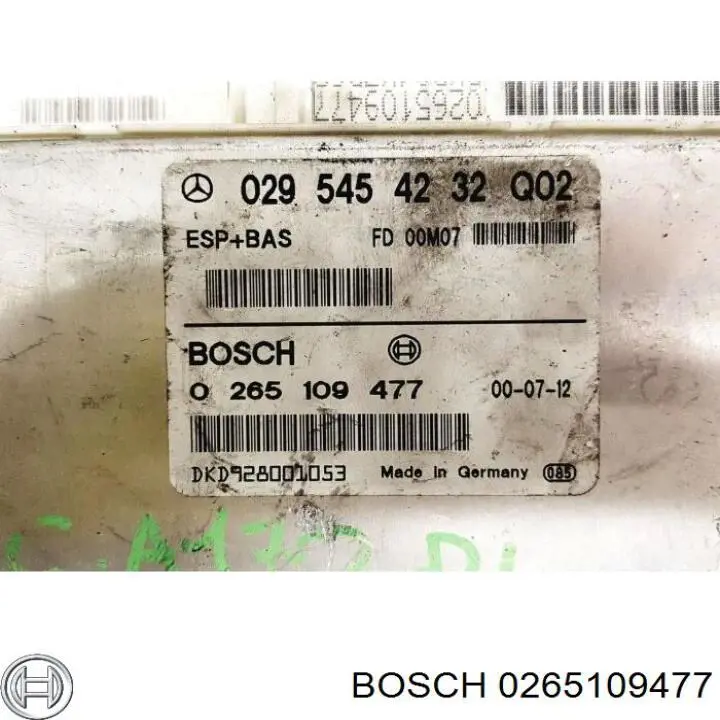 Купити 0265109477 Bosch Блок керування ESP