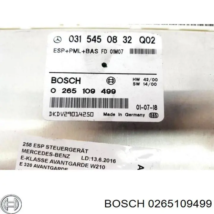 0265109499 Bosch Модуль управління ESP