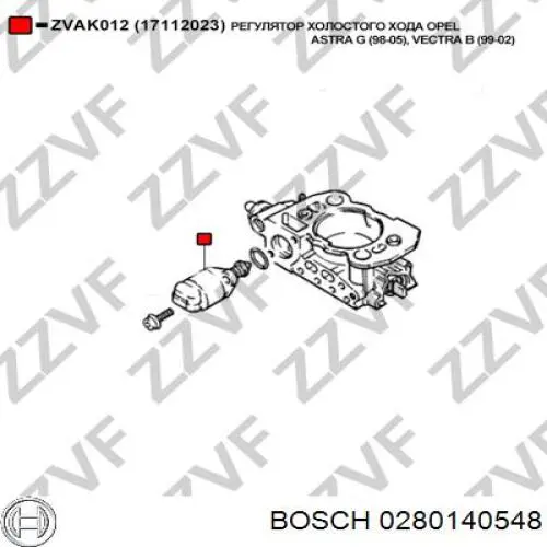 Купити 0280140548 Bosch Клапан / регулятор холостого ходу