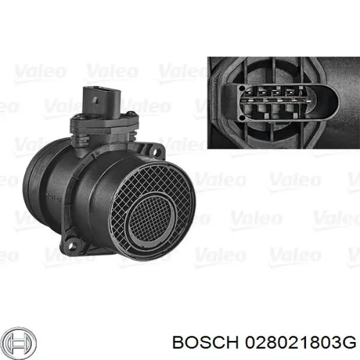 Датчик масової витрати повітря Bosch 028021803G ціна, від 63.92 USD
