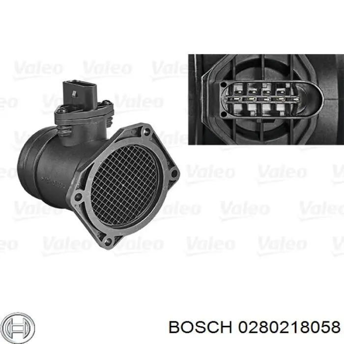 0280218058 Bosch датчик потоку (витрати повітря, витратомір MAF - (Mass Airflow))