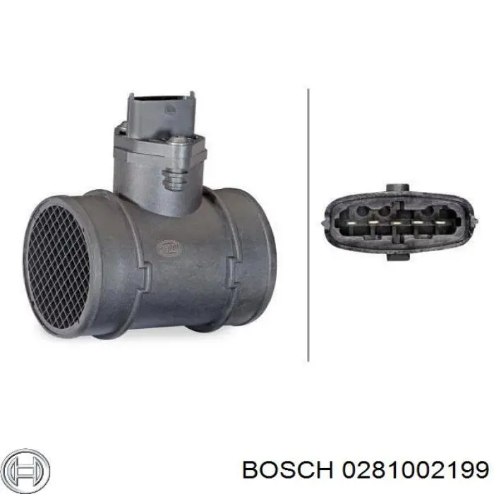 Датчик масової витрати повітря Bosch 0281002199 ціна, від 30.84 USD