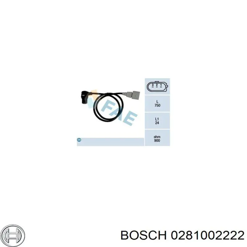 0281002222 Bosch датчик положення (оборотів коленвалу)