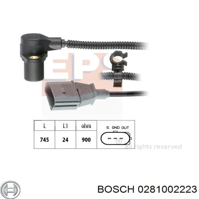 Датчик колінвала 0281002223 Bosch