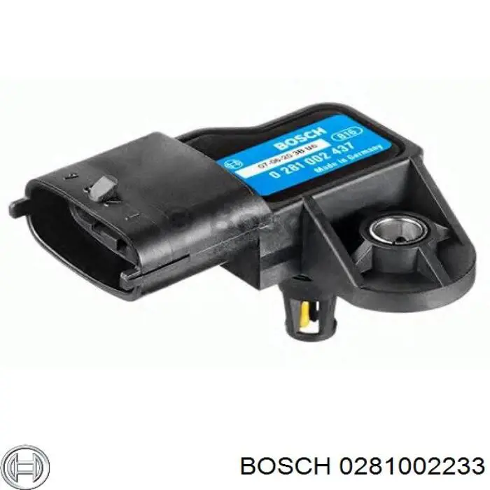 Датчик тиску у впускному колекторі, MAP 0281002233 Bosch