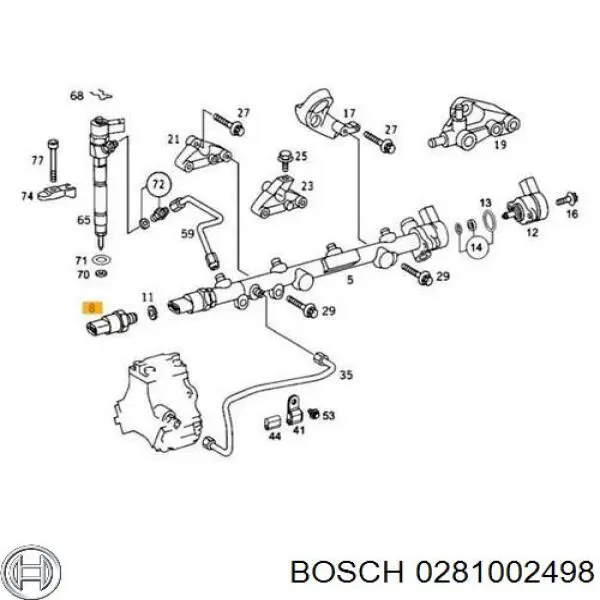 Датчик тиску палива 0281002498 Bosch