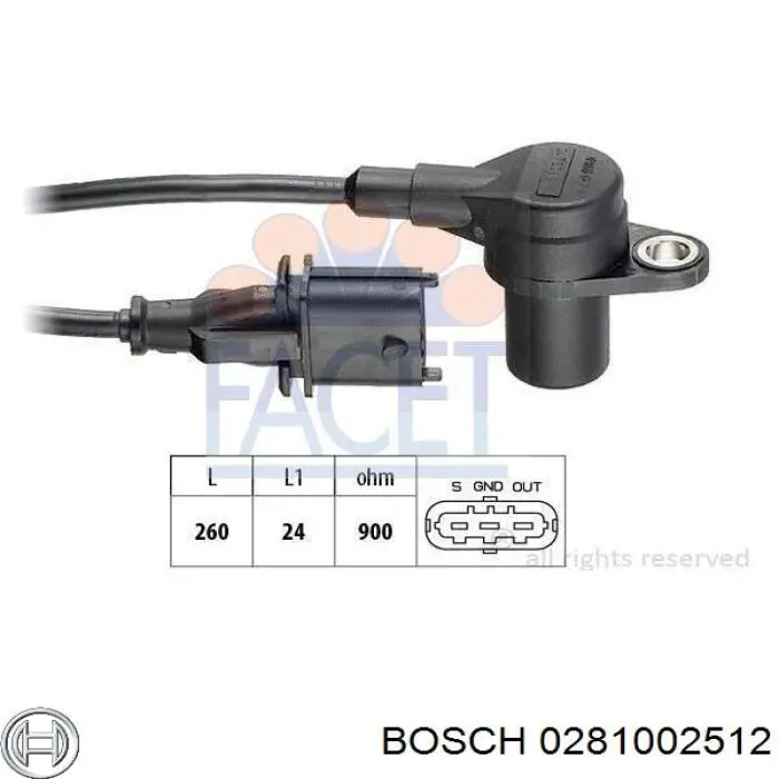 Датчик колінвала 0281002512 Bosch
