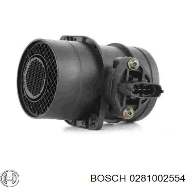 0281002554 Bosch датчик потоку (витрати повітря, витратомір MAF - (Mass Airflow))
