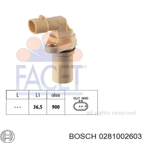 0281002603 Bosch датчик положення (оборотів коленвалу)