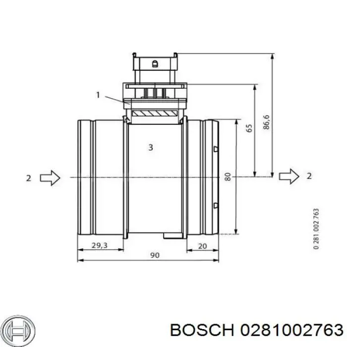 0281002763 Bosch Датчик витрати повітря