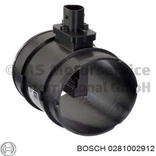 Датчик потоку (витрати) повітря, витратомір MAF - (Mass Airflow) 0281002912 Bosch