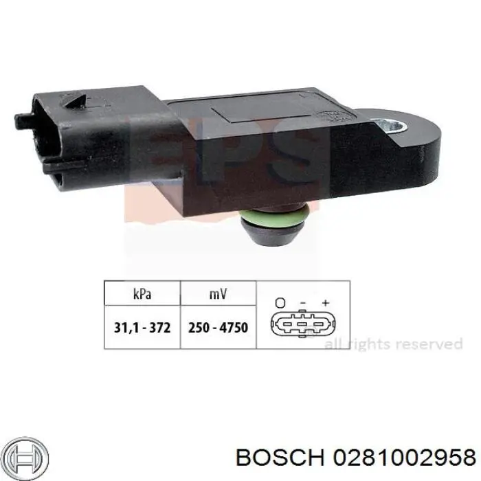 0281002958 Bosch Датчик наддува